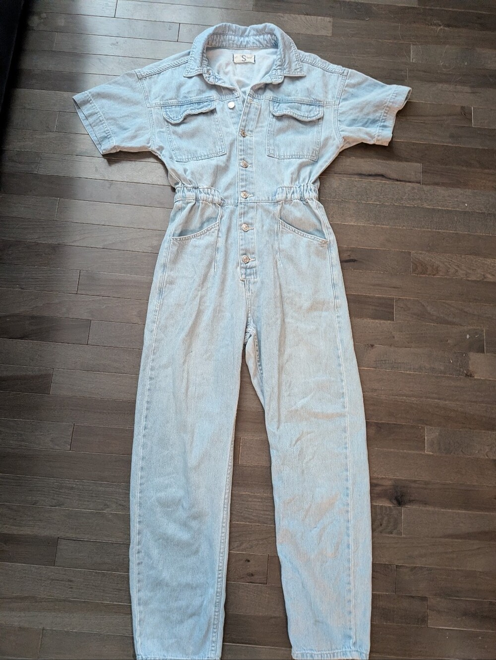WE THE FREE Light Wash Denim Kids One-Piece Jumpsuit